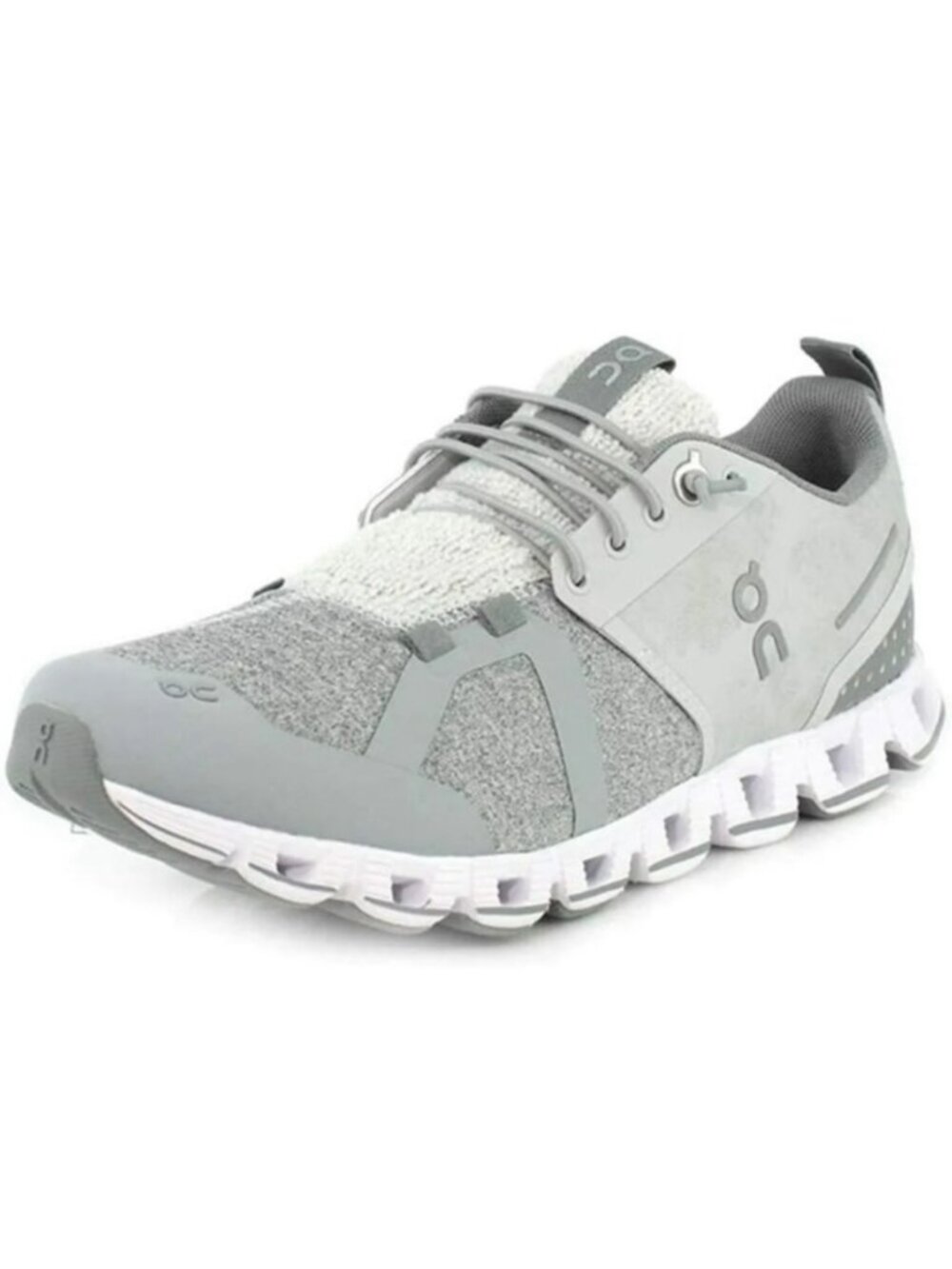 On Running Cloud 5 Terry Running Shoes Sneakers Womens 9.5 Gray White Swiss Engi